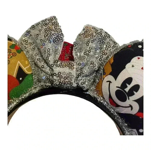 Disney Minnie Mouse Ears Christmas Ears with Silver Bow - Picture 8 of 8